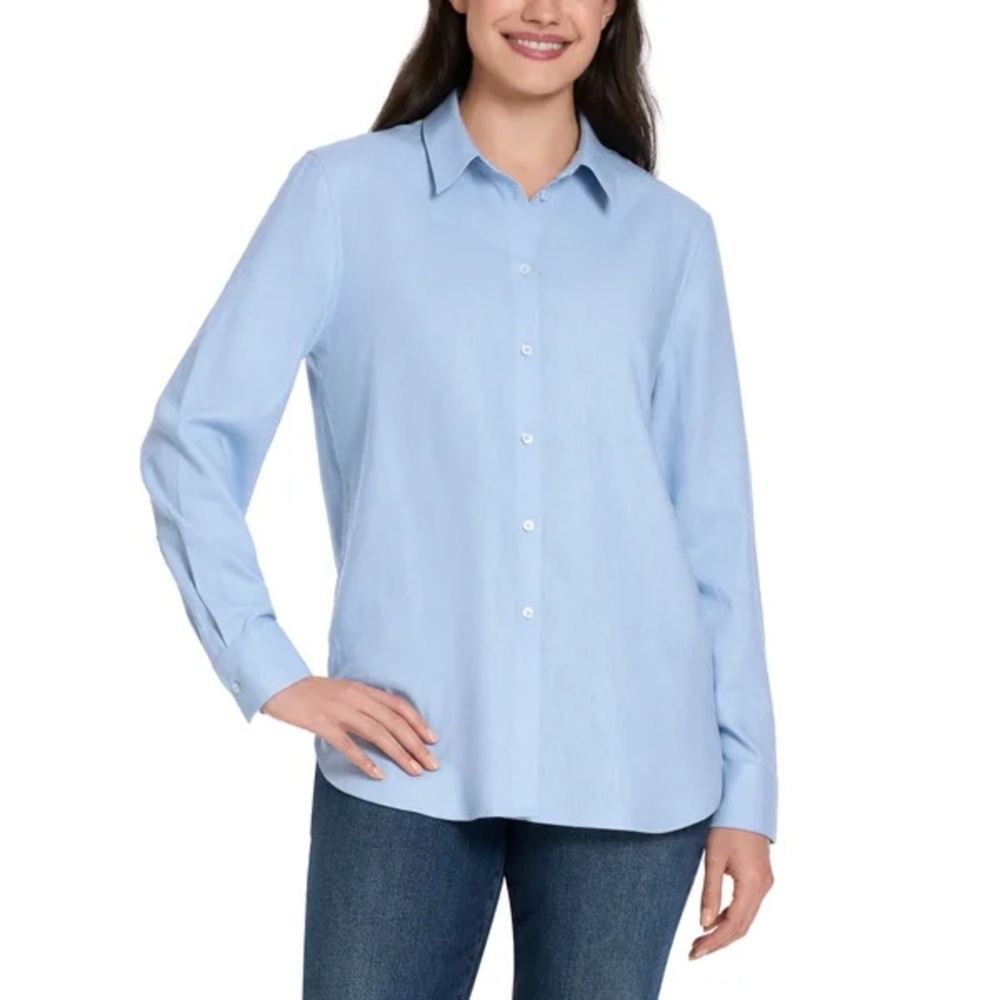 Ted Baker Women’s Linen Blend Shirt Light Blue Women's Button-Up size S NWT